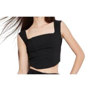 Retro Corset Top Black M Neutral Classic Chic Y2K Grunge Punk Tank Preppy Trendy